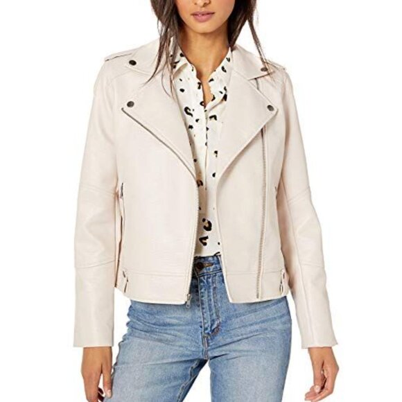 CUPCAKES and CASHMERE NWT Faux Leather Moto Zip Jacket size Medium - Picture 1 of 10